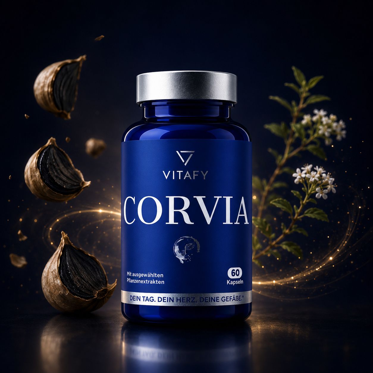 CORVIA - Herz Gefäß Komplex mit schwarzem Knoblauch (60 Kapseln)