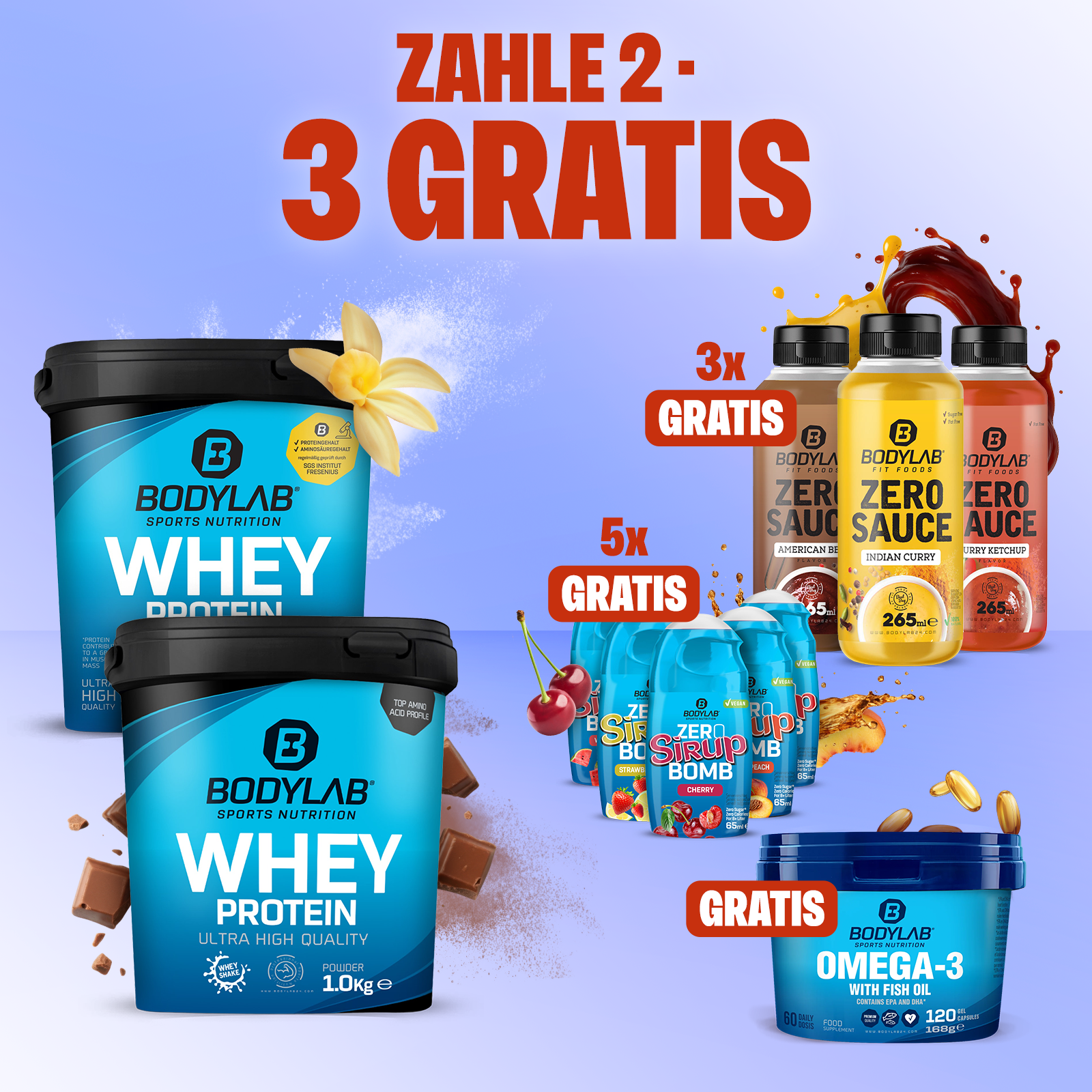 5Für2 Smart Diet-Powerpack mit Gratis Zero Saucen + Zero Sirup Bomb Mix + Omega-3