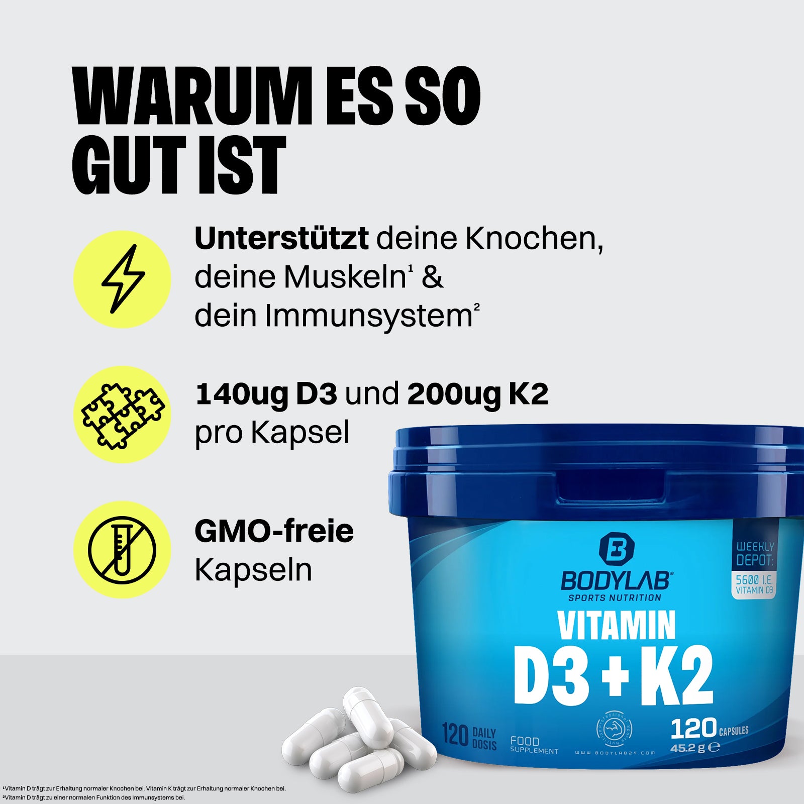 EXKLUSIVER DEAL: 5Für2 Protein-Powerpack mit Gratis Whey + Creatine + Vitamin D3 & K2 Kapseln