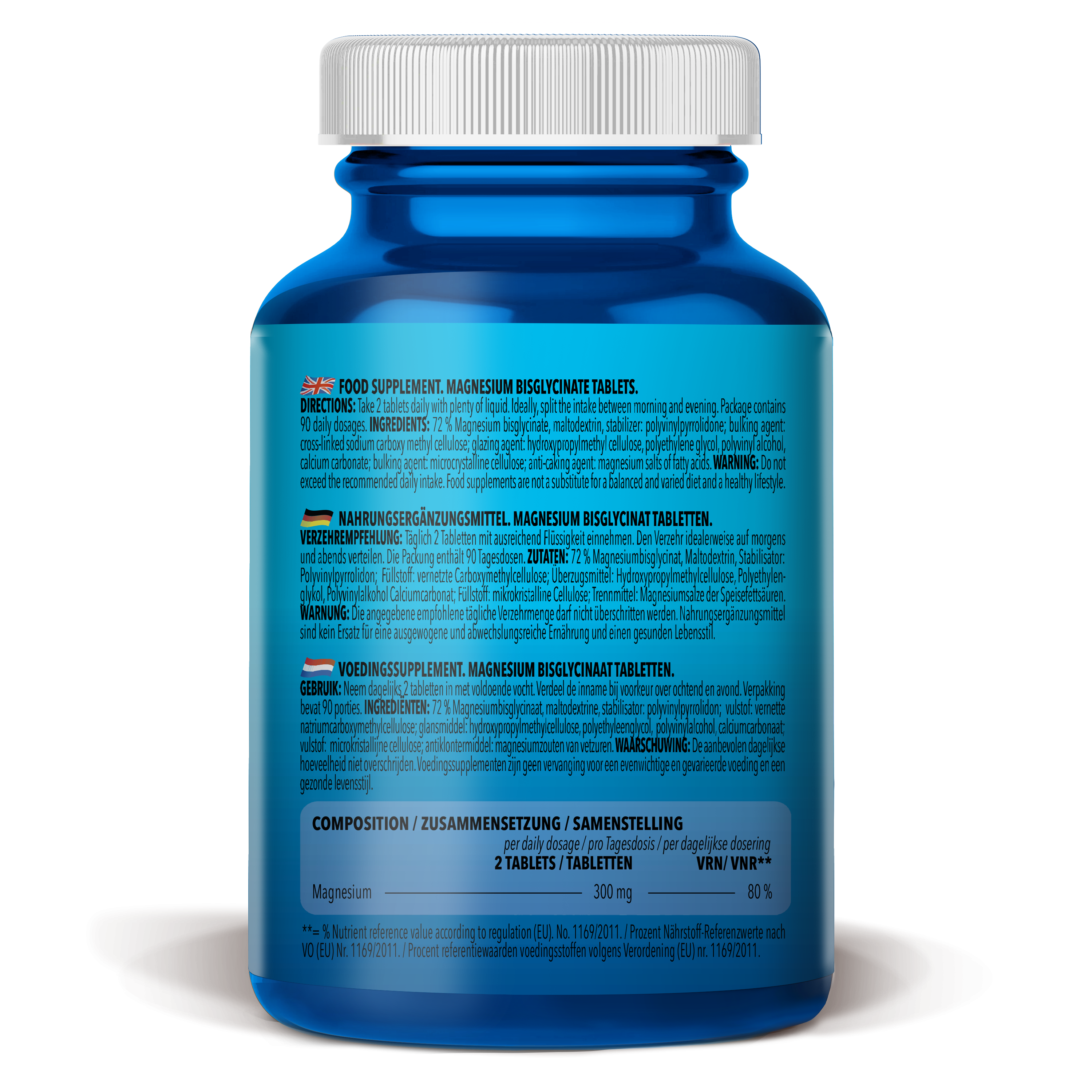 100% Magnesium Bisglycinat (180 Tabletten)