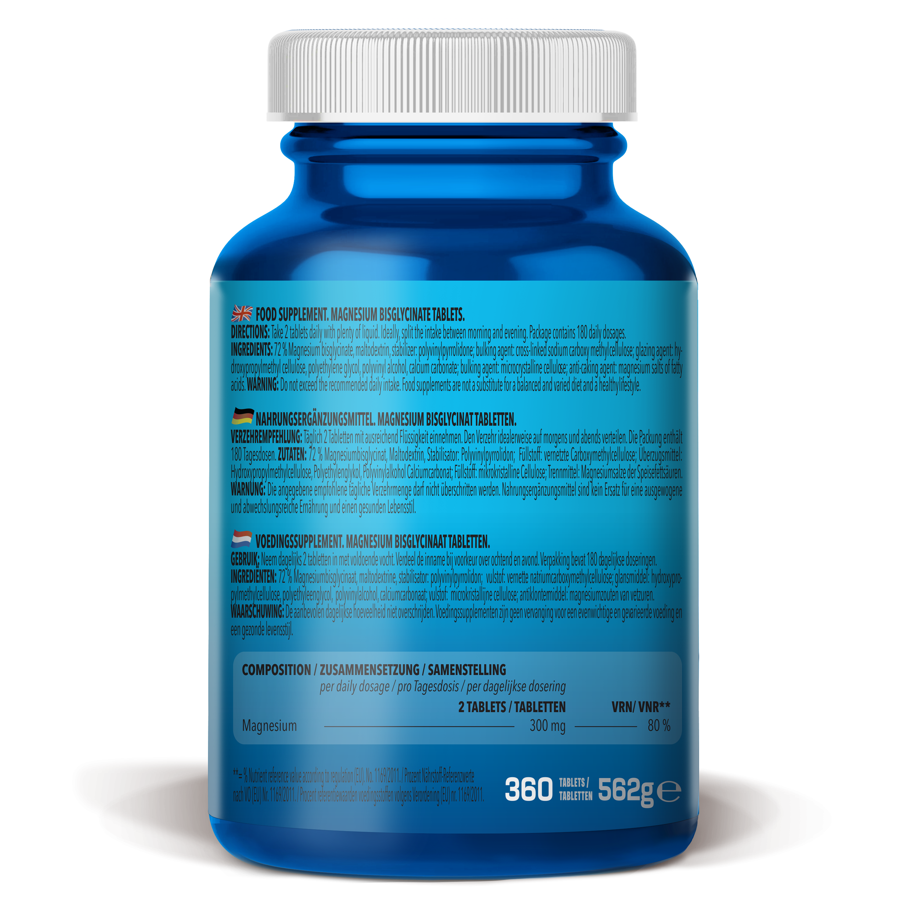 Bisglycinate de magnésium 100% (360 comprimés)