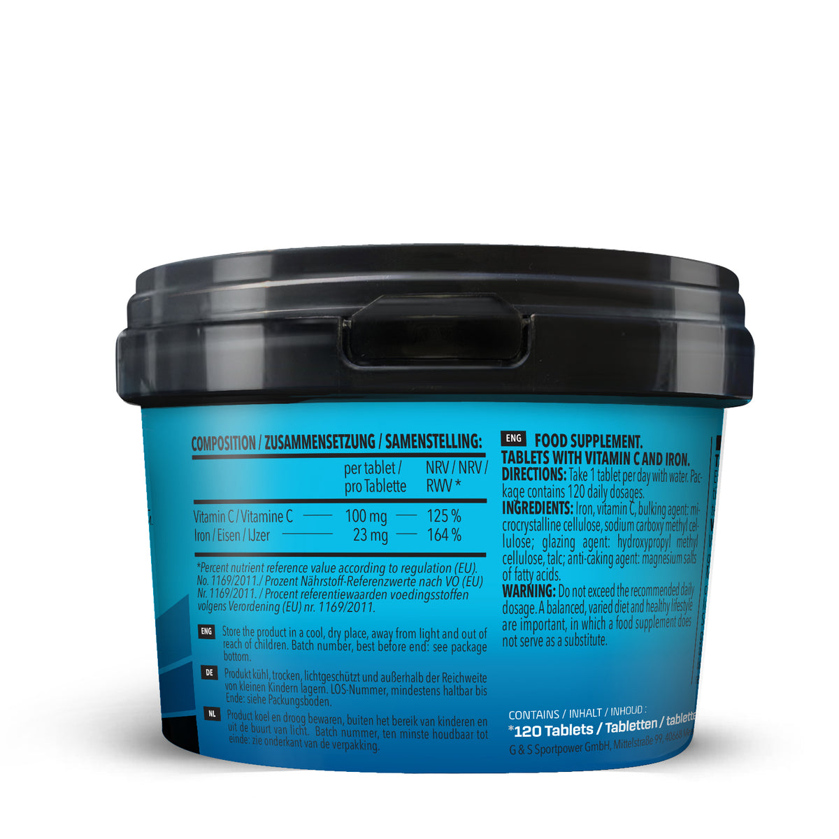 Fer + Vitamine C (Coup de fouet énergétique – Stimulant immunitaire) (120 comprimés)