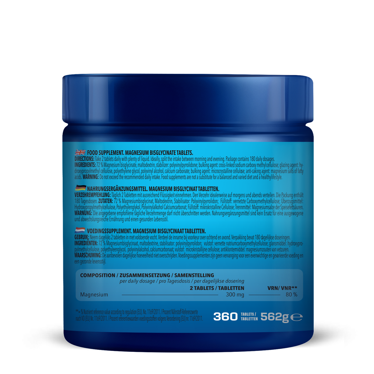 Bisglycinate de magnésium 100% (360 comprimés)