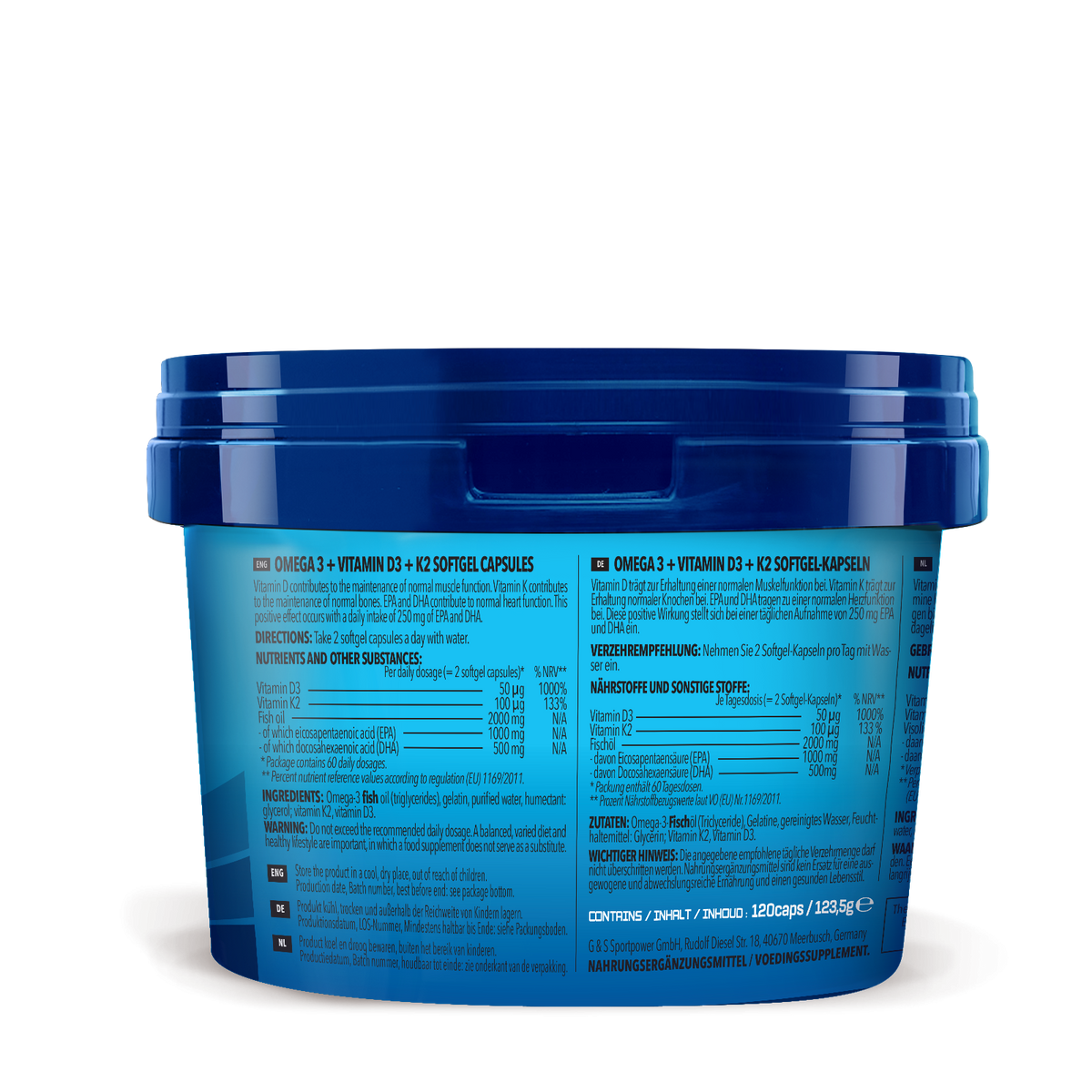 Omega-3 + Vitamine D3 + K2 Extrême (120 capsules)