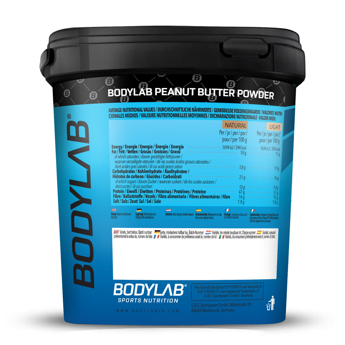 Poudre de beurre de cacahuète hyperprotéinée (960g)