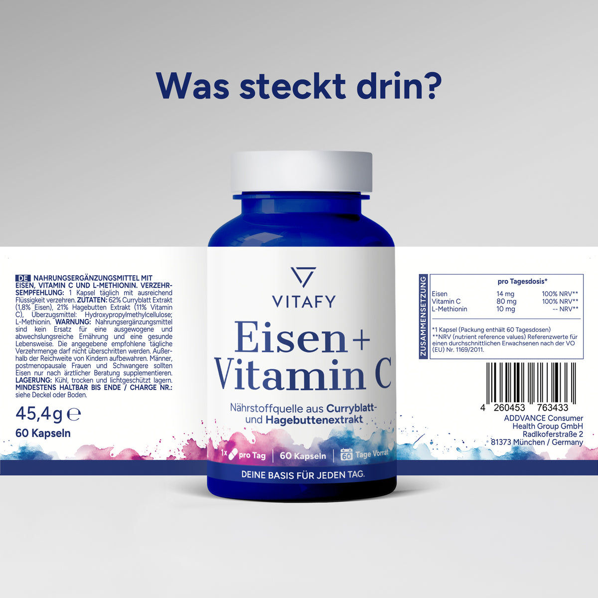 Eisen + Vitamin C (60 Kapseln)