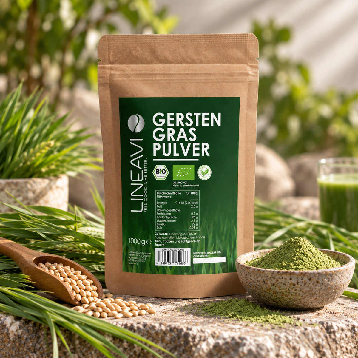 Poudre d'herbe d'orge bio (1000g)