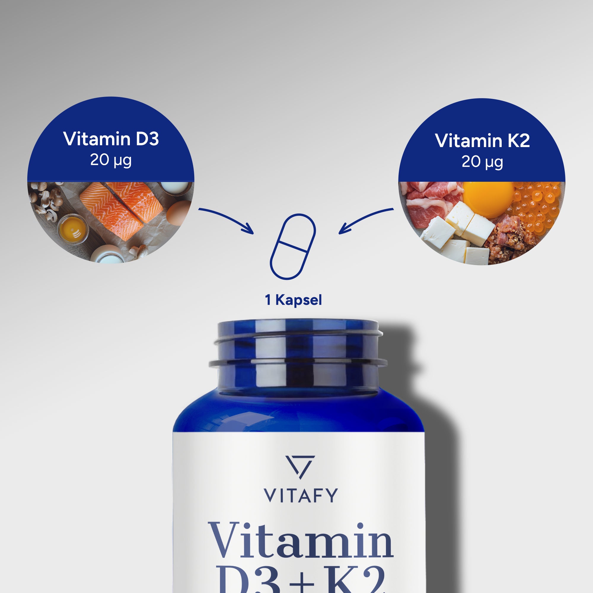 Vitamine D3+K2 (90 gélules)