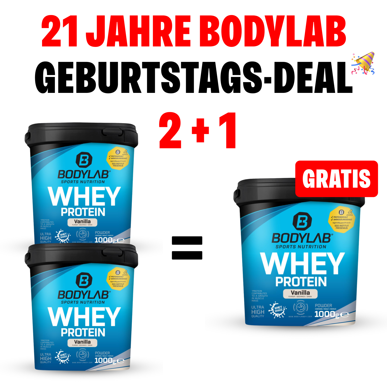 21 JAHRE DEAL: 2+1 Geburtstags-Protein-Pack mit Gratis Whey