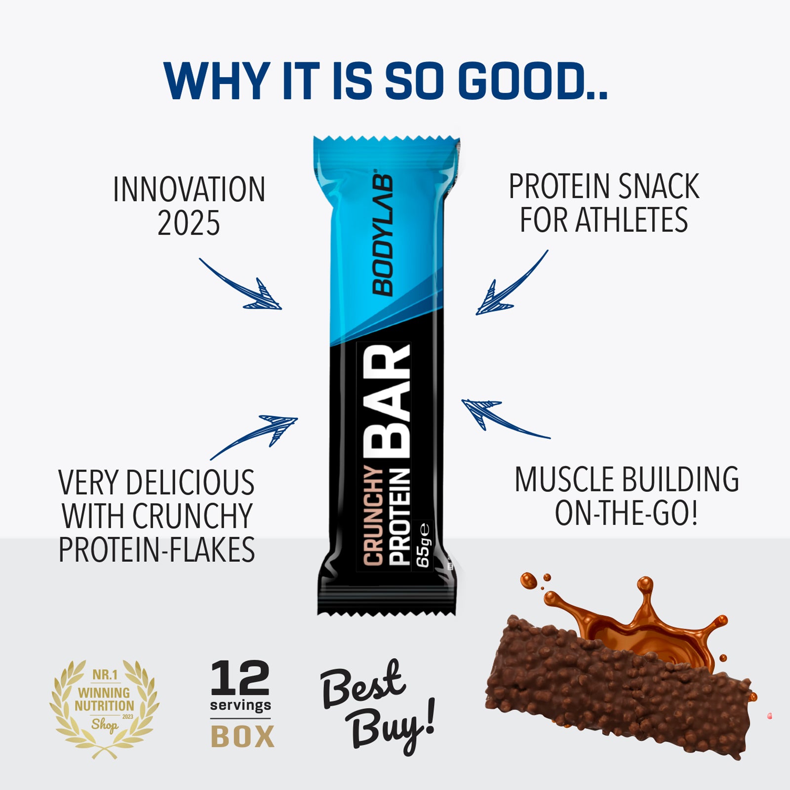 3 x Crunchy Protein Bar Deluxe (12x65g chacun)