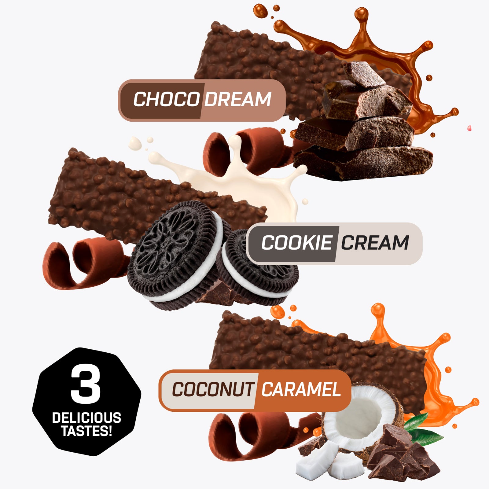 3 x Crunchy Protein Bar Deluxe (12x65g chacun)