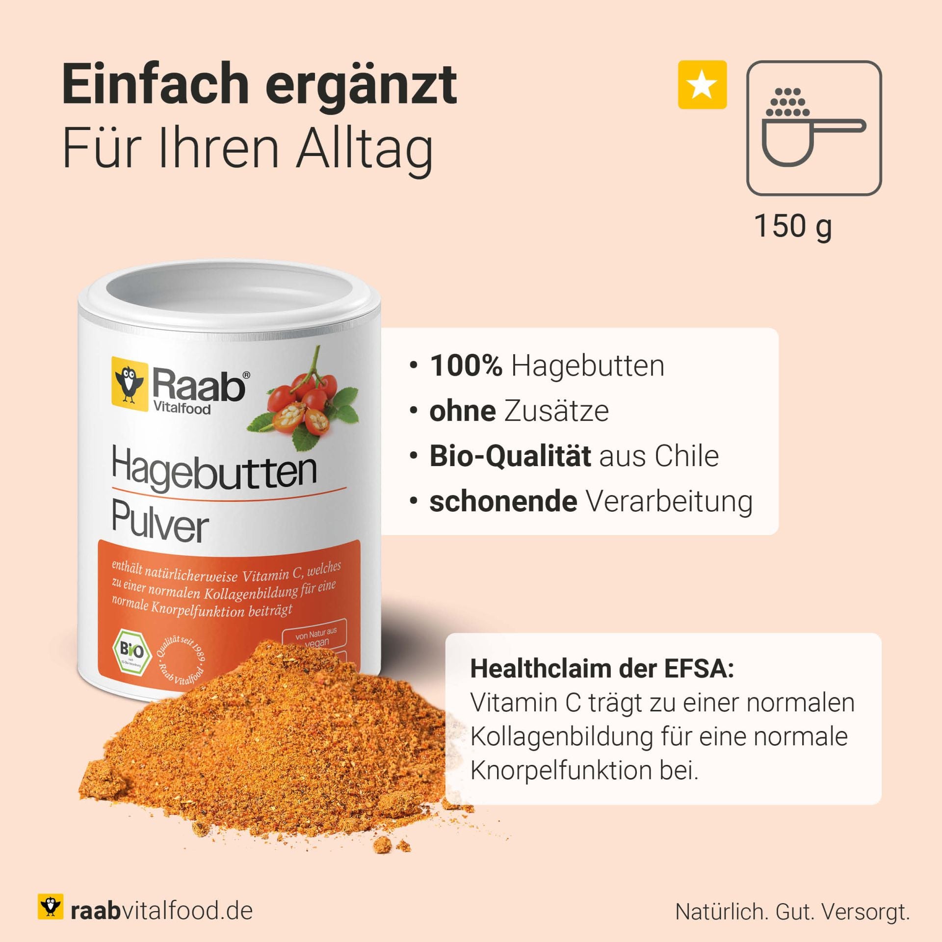 Bio Hagebutten Pulver (150g)