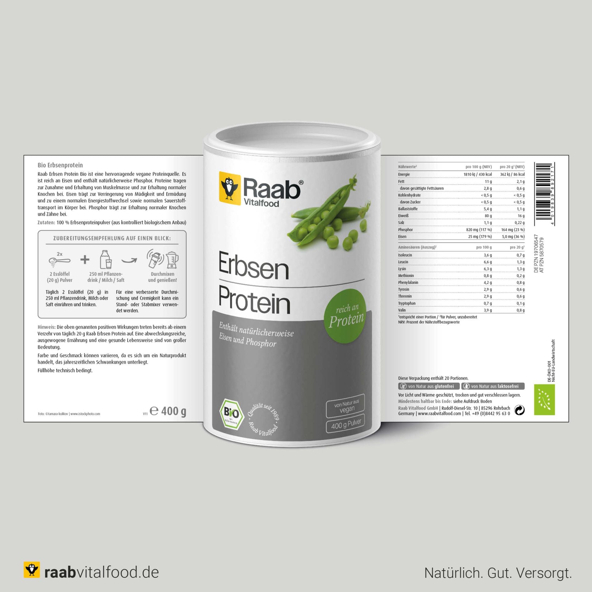 Bio Erbsenprotein Pulver (400g)