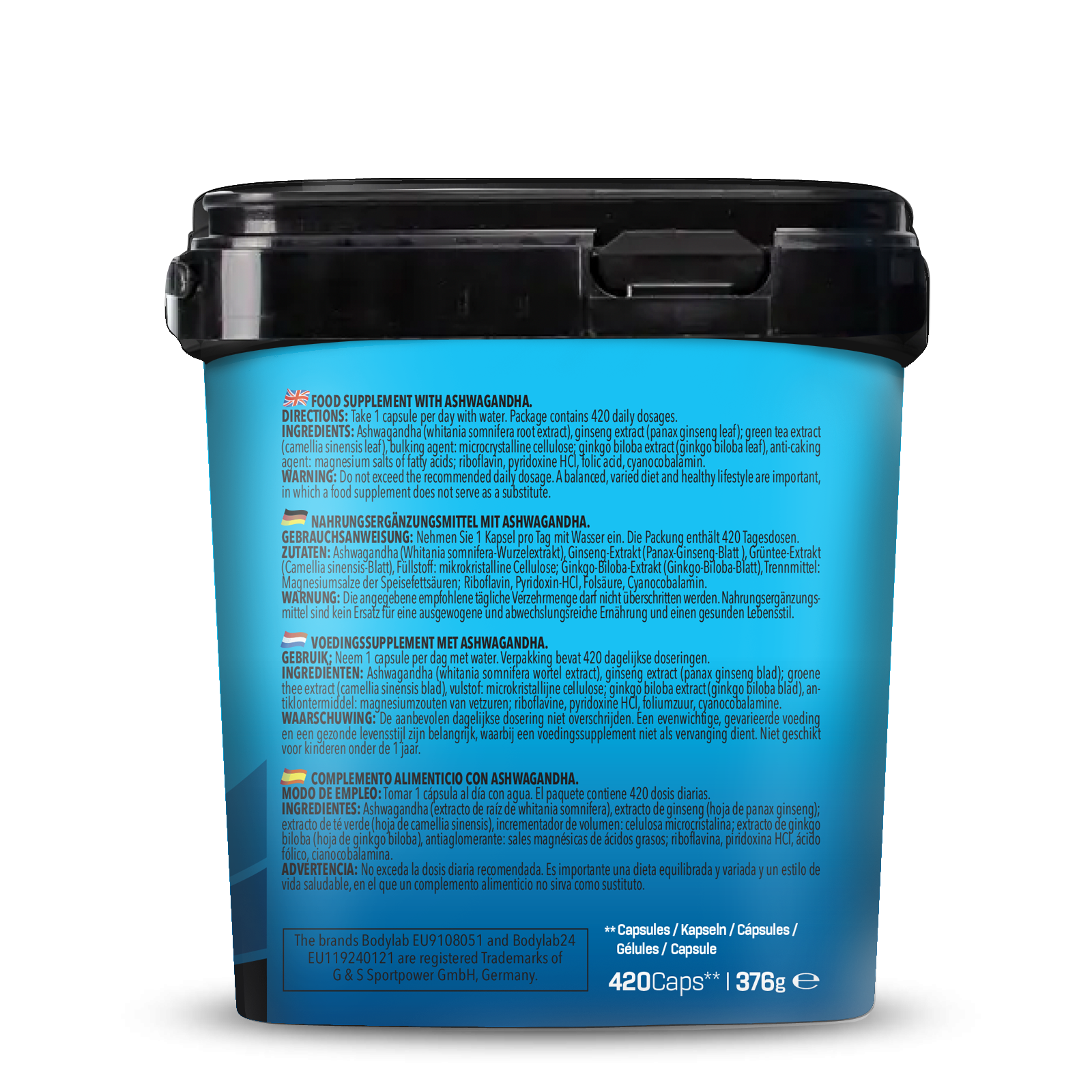 GRAND FORMAT Ashwagandha Ginseng Vitamines B (420 gélules)