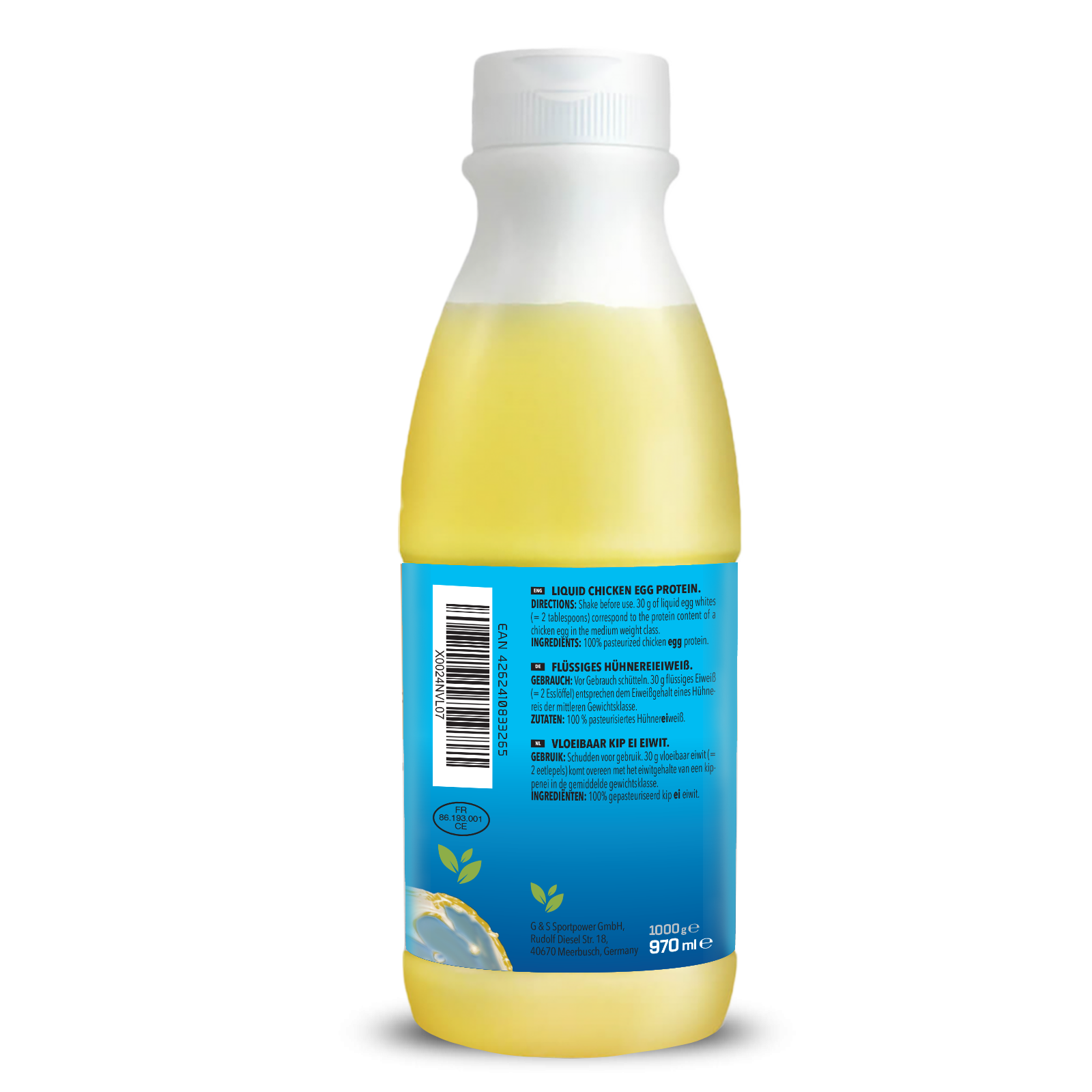 Liquid EGGWHITE (970ml) - 100% natural