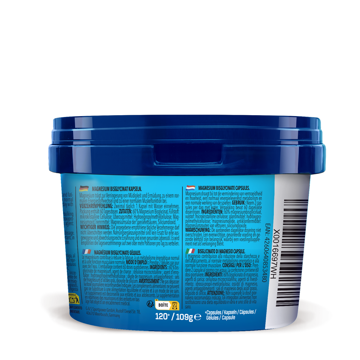 Bisglycinate de Magnésium (120 gélules)
