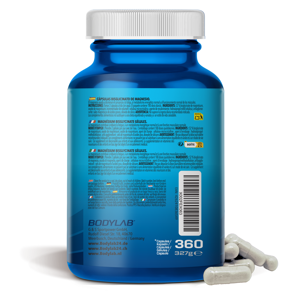 Magnesium Bisglycinate (360 Kapseln)