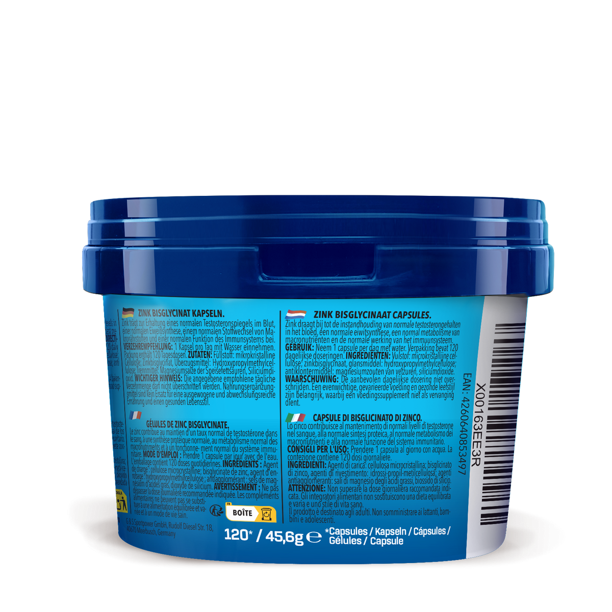 3 x Bisglycinate de zinc (120 gélules chacun)