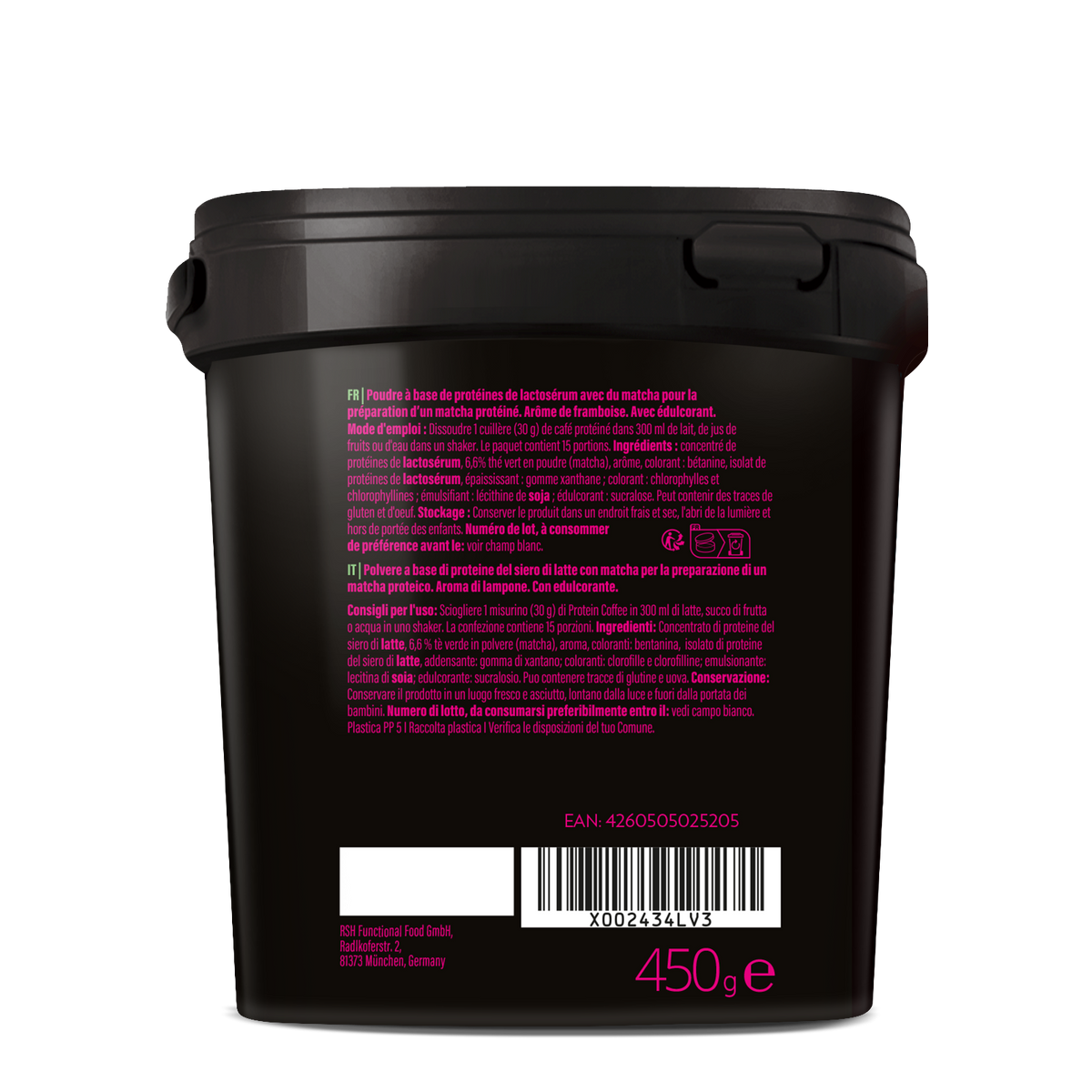 Protéines Matcha Framboise (450g)