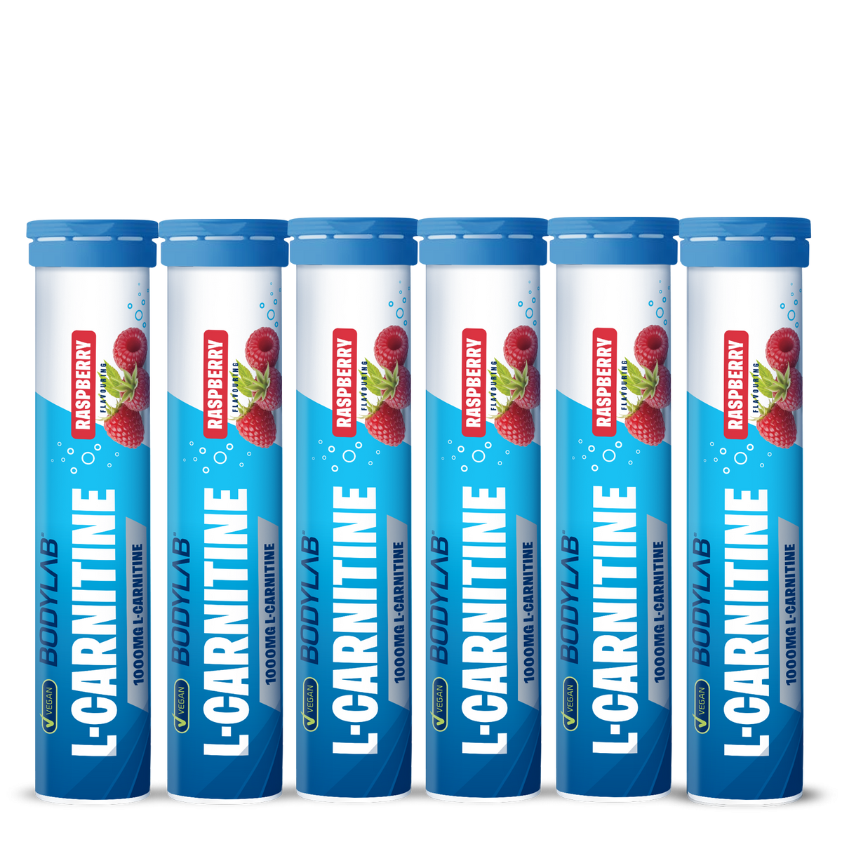 L-Carnitine - 6x 20 comprimés effervescents - Arôme framboise