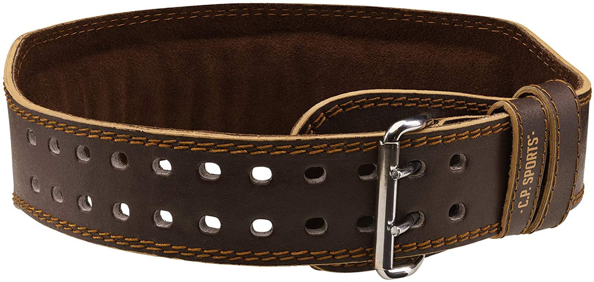 Ceinture d'haltérophilie en cuir marron
