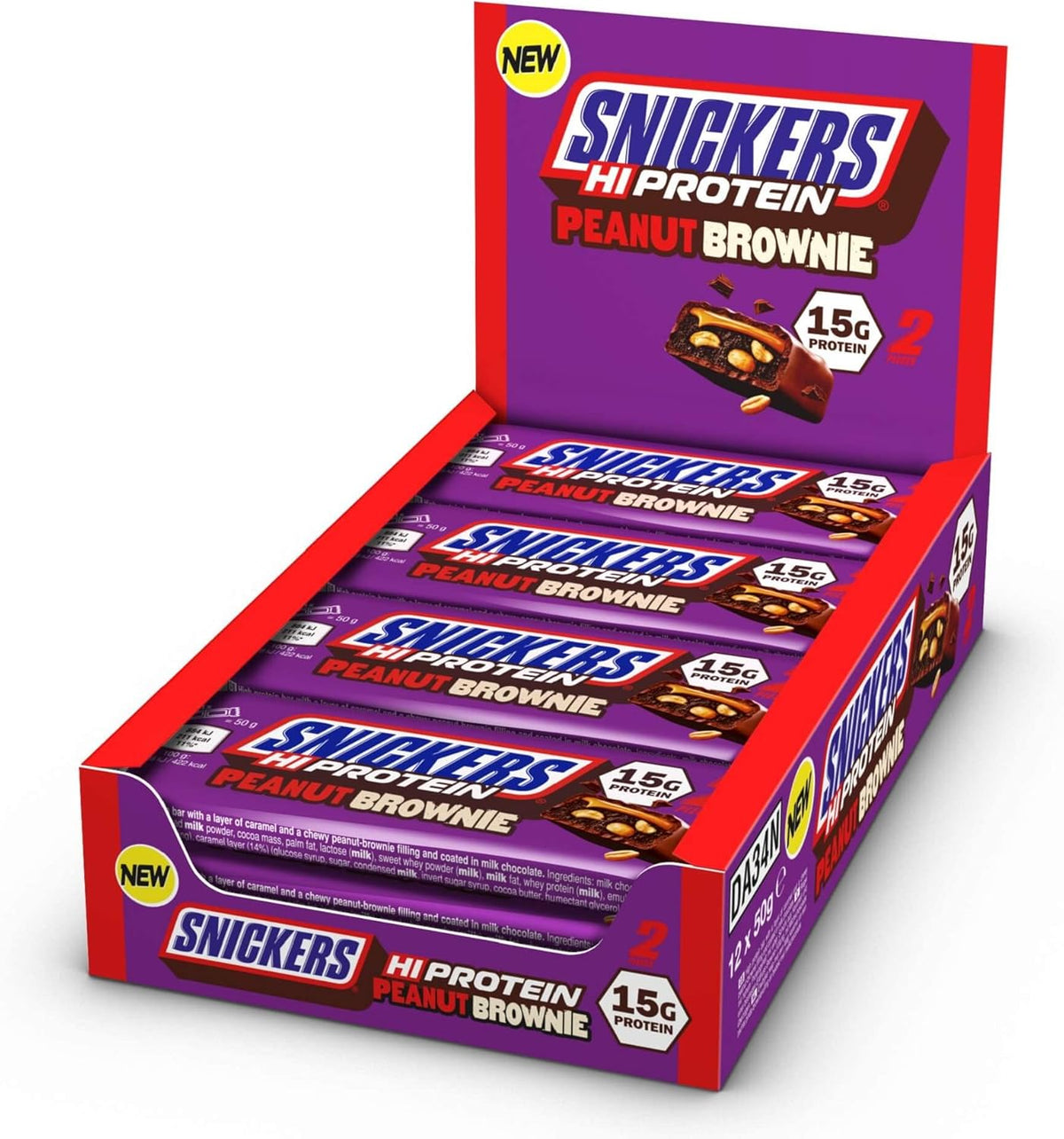 Snickers High Protein Bar Brownie Cacahuète (12x50g)