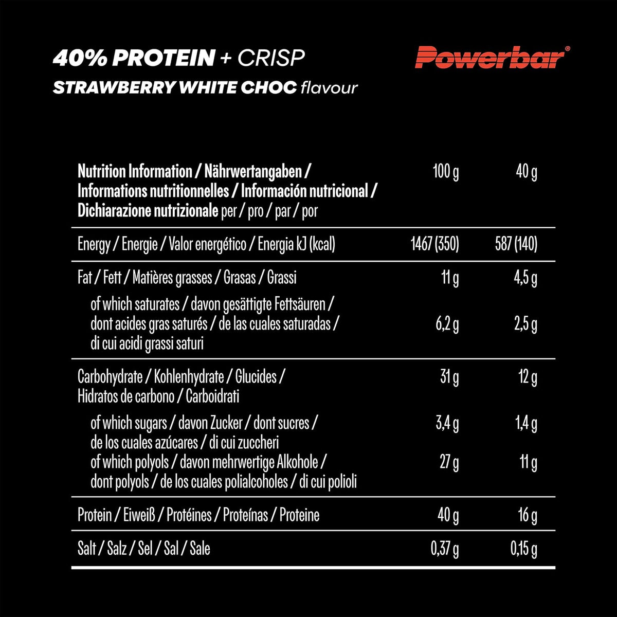 40% Protein+ Crisp (12x40g) Strawberry White Chocolate