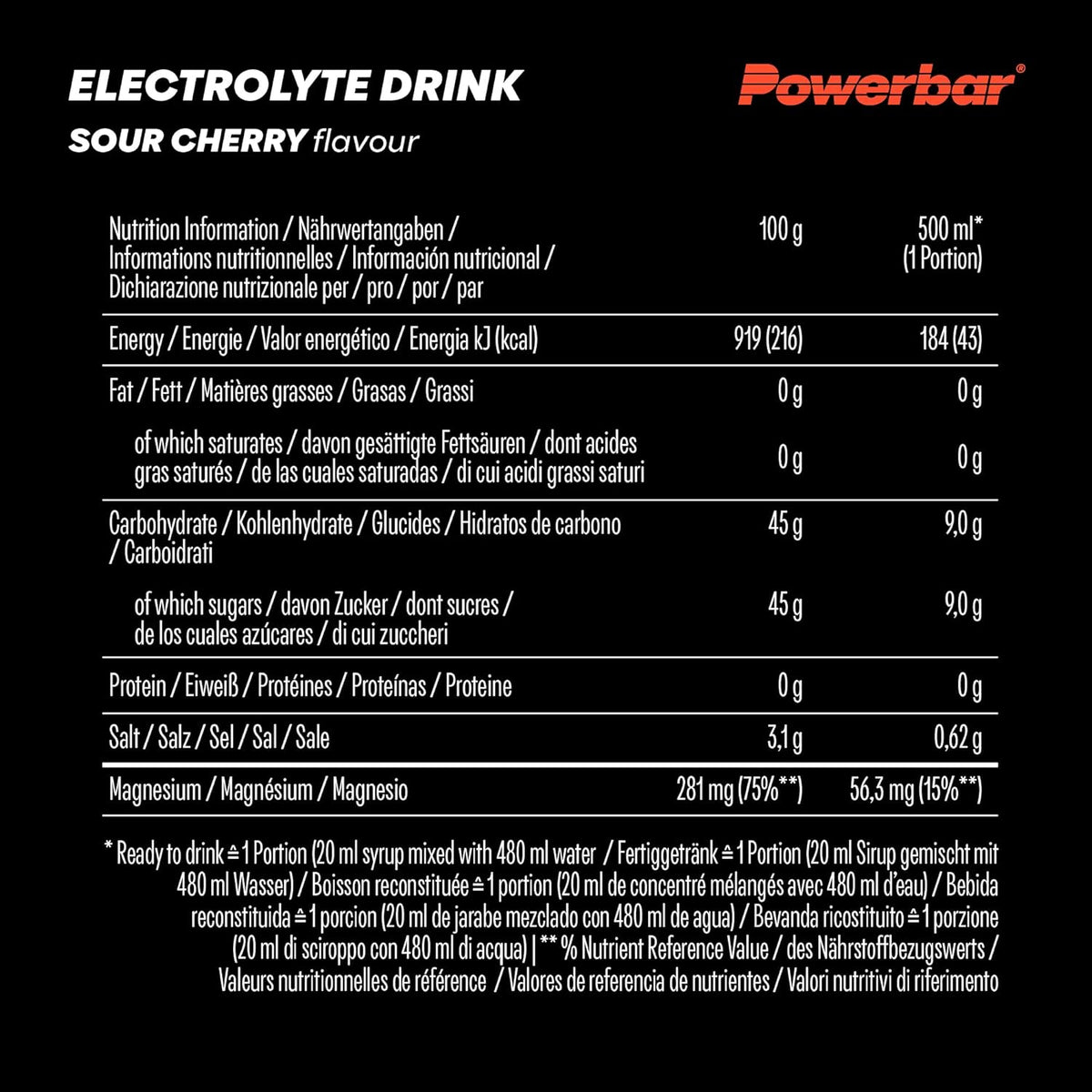 Sirop pour boisson électrolytique (1000 ml)