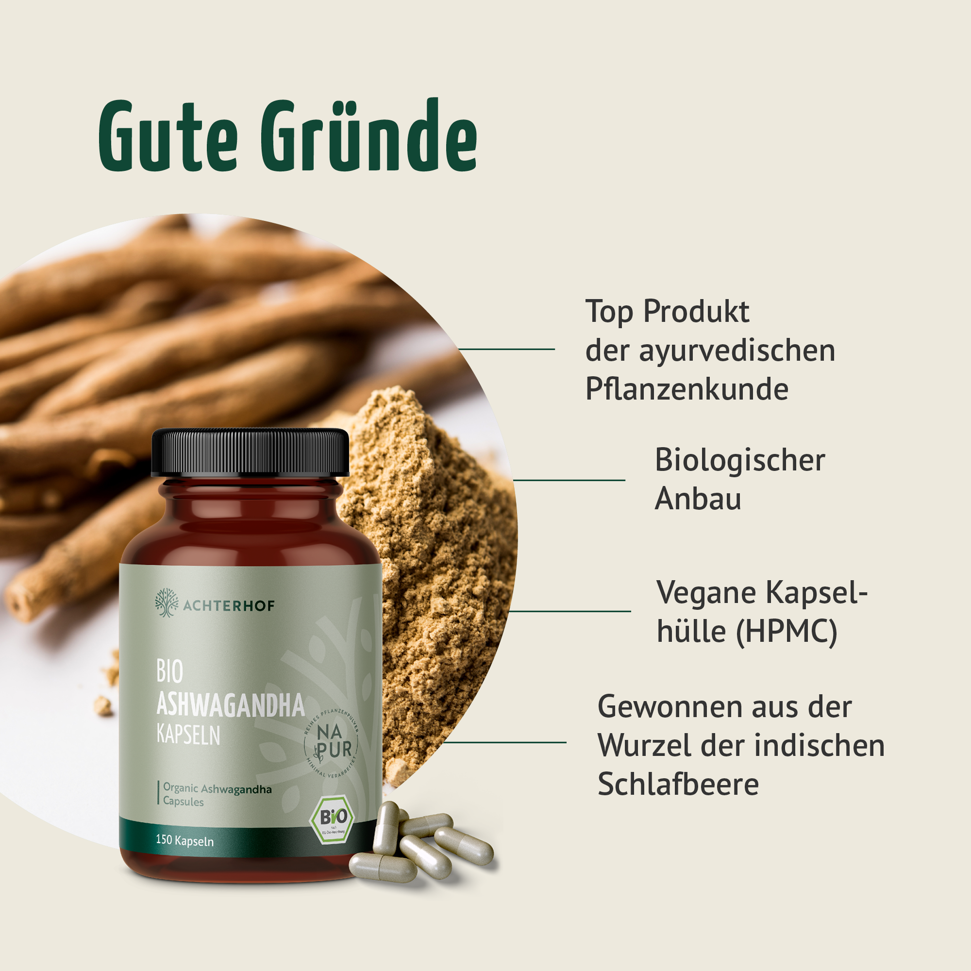 Ashwagandha Kapseln Bio (150 Kapseln)