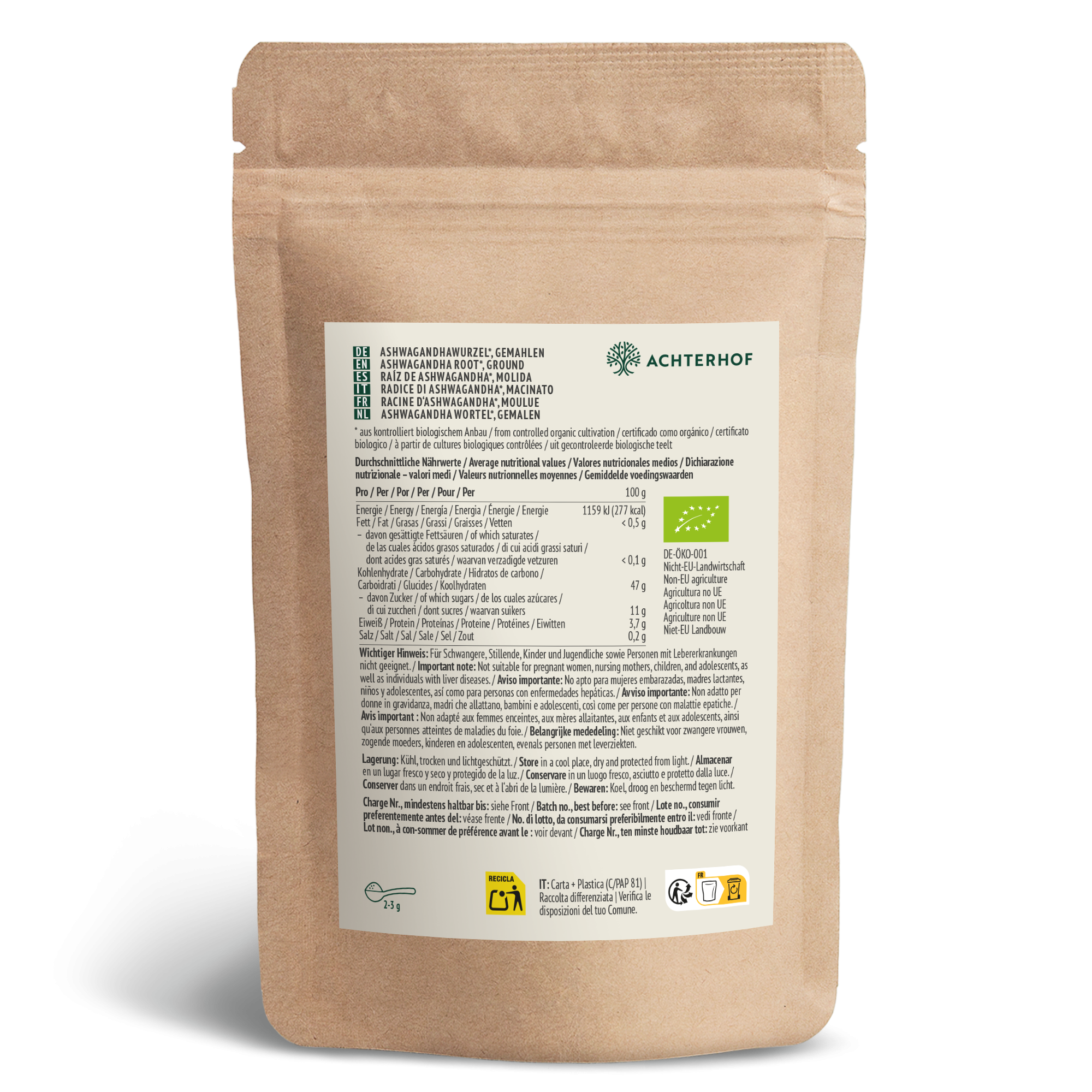 Poudre d'Ashwagandha Bio (250g)
