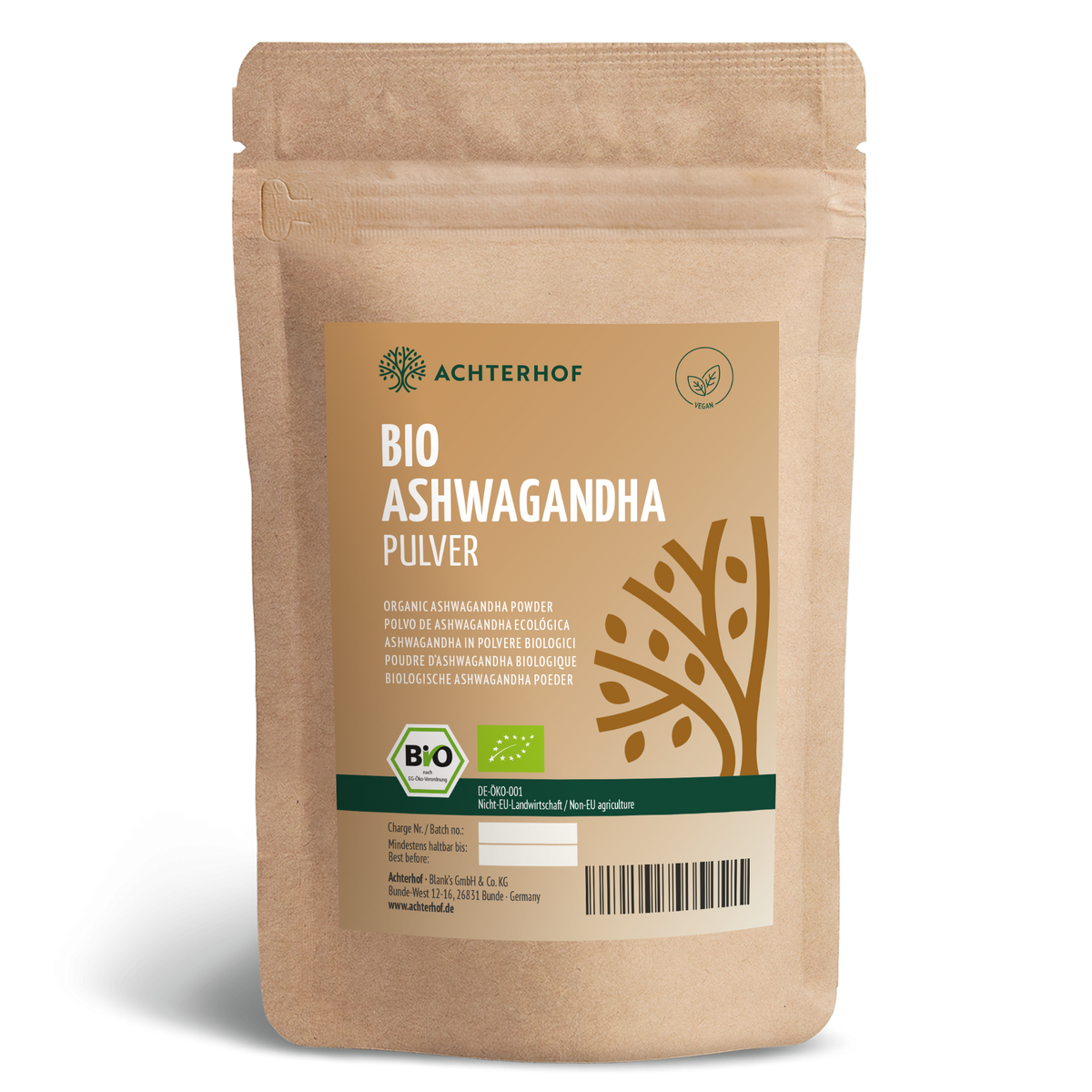 Ashwagandha Pulver Bio (1000g)