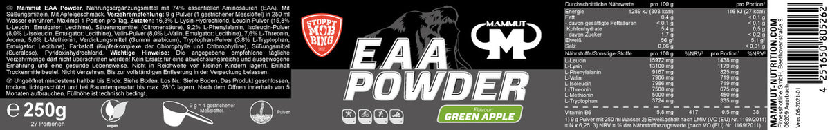 EAA Powder Green Apple (250g)