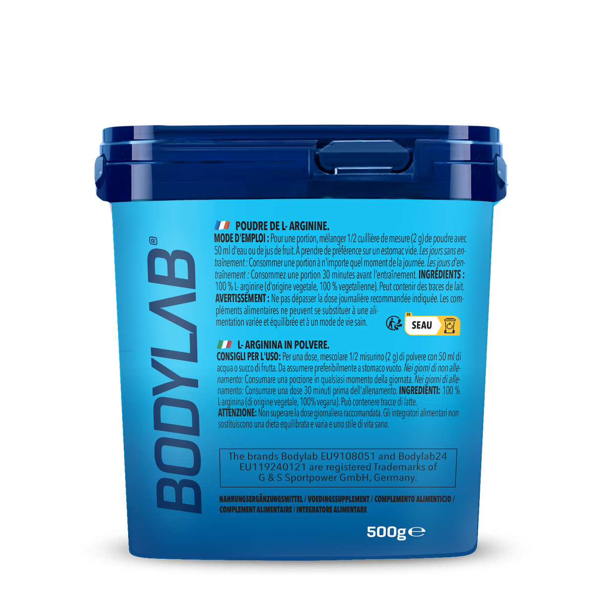 3 x Poudre d'arginine (500g chacune)