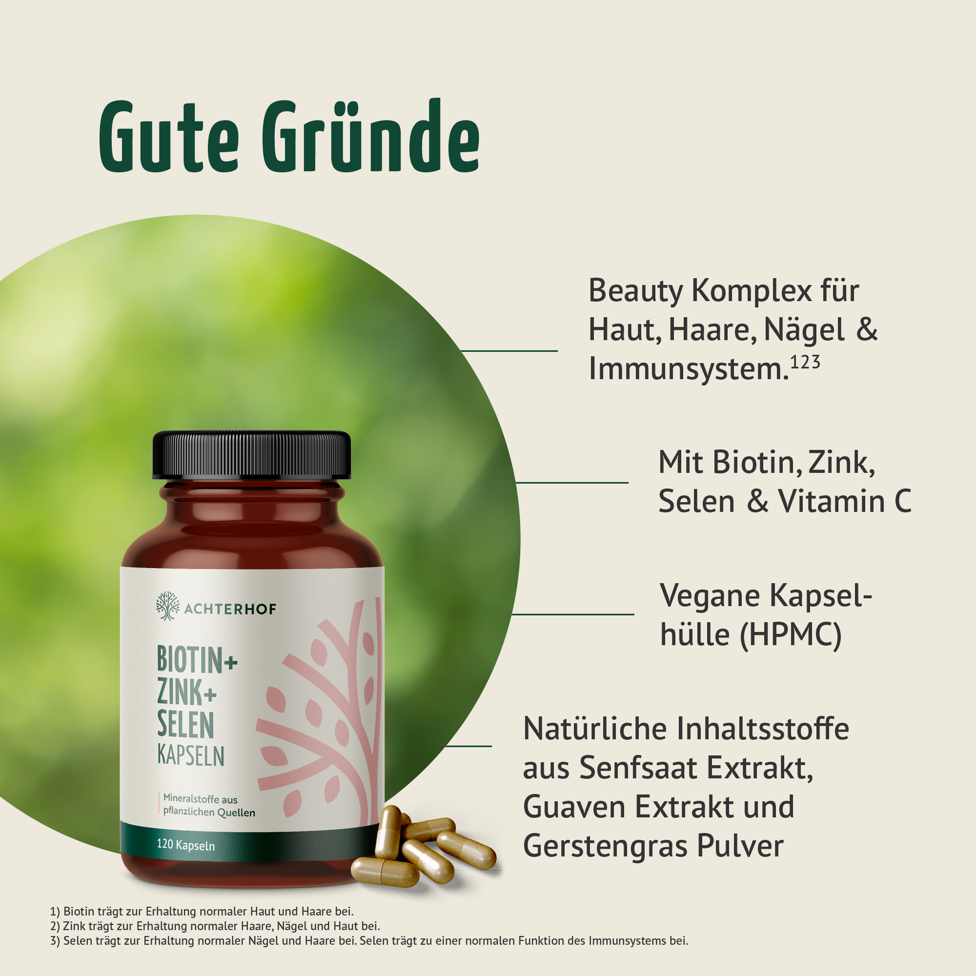 Biotin + Zink + Selen Kapseln (120 Kapseln)