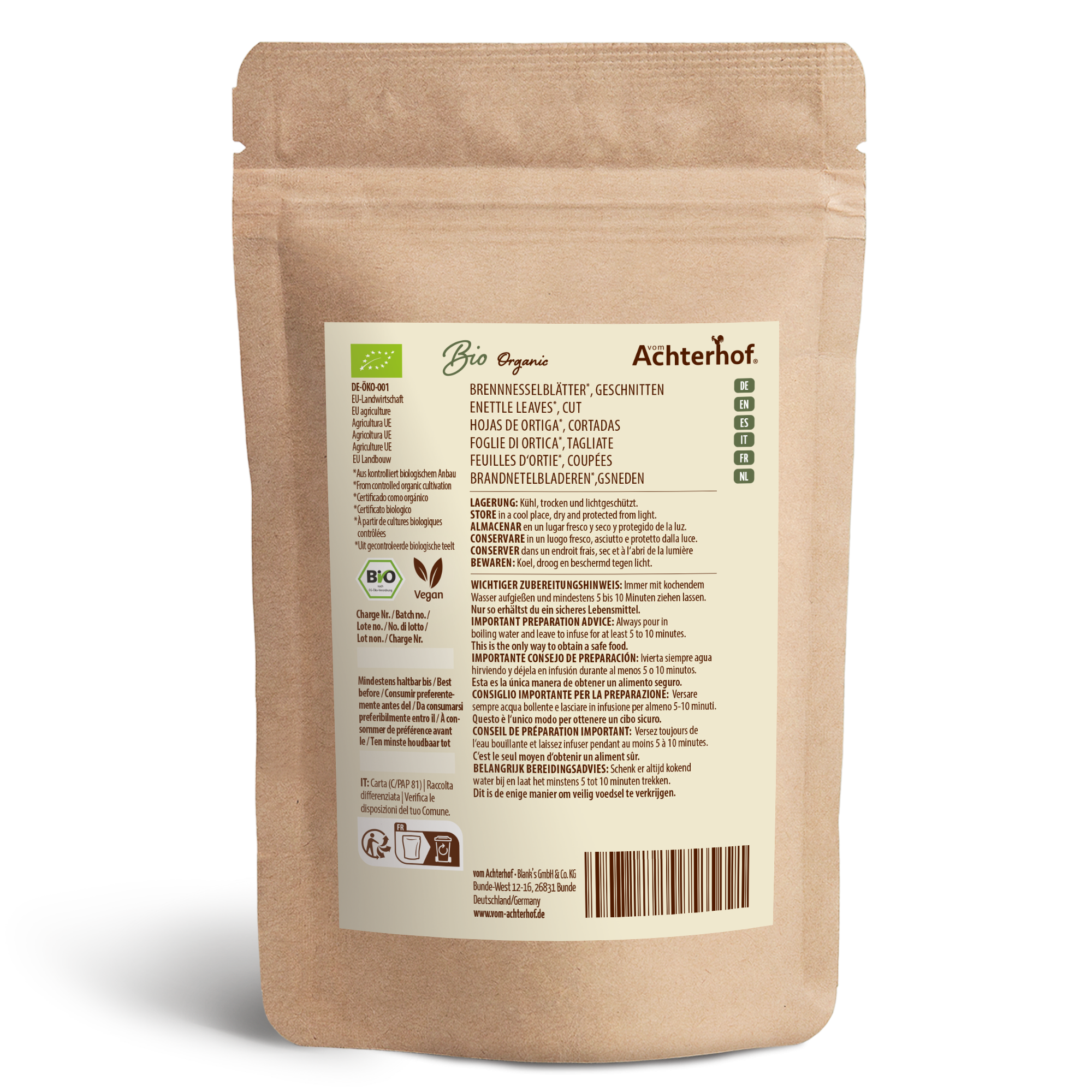 Ortie feuilles séchées Bio (500g)