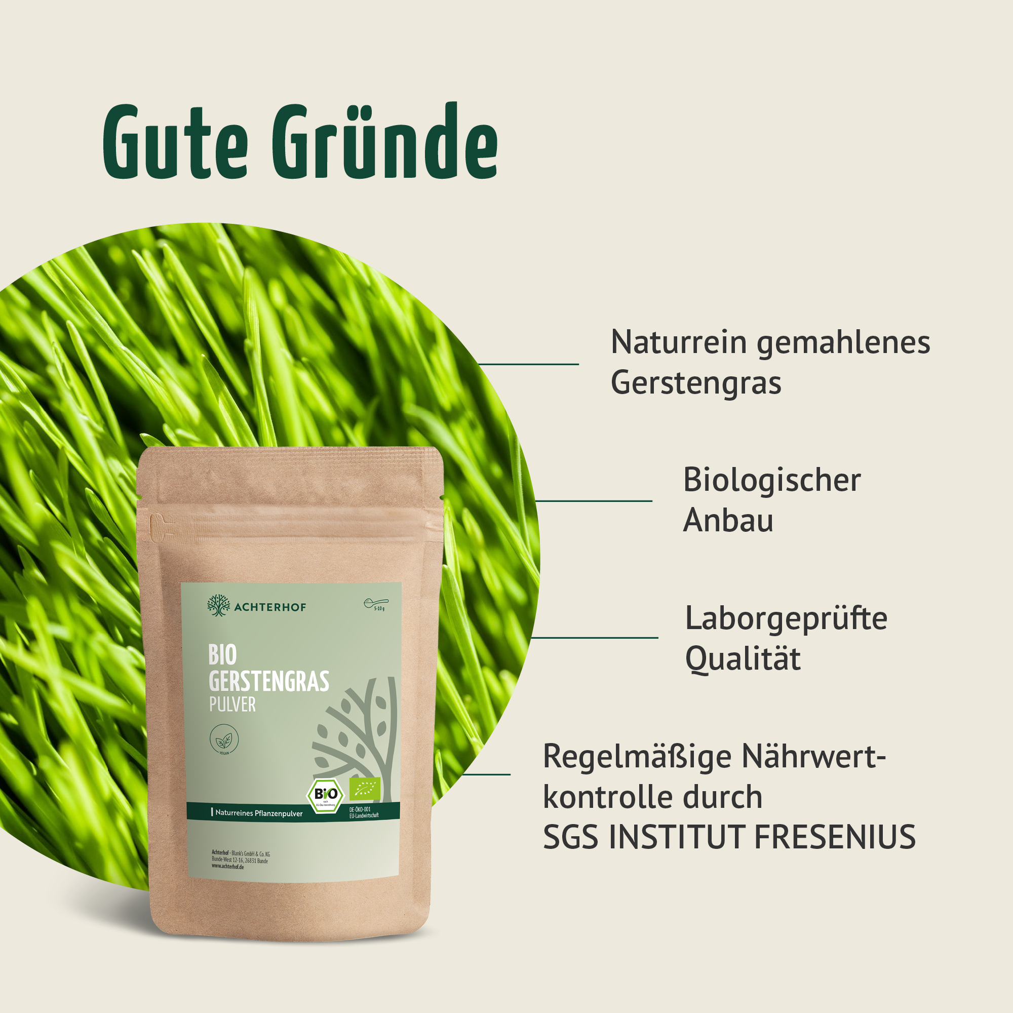 Poudre d'herbe d'orge bio (1000g)