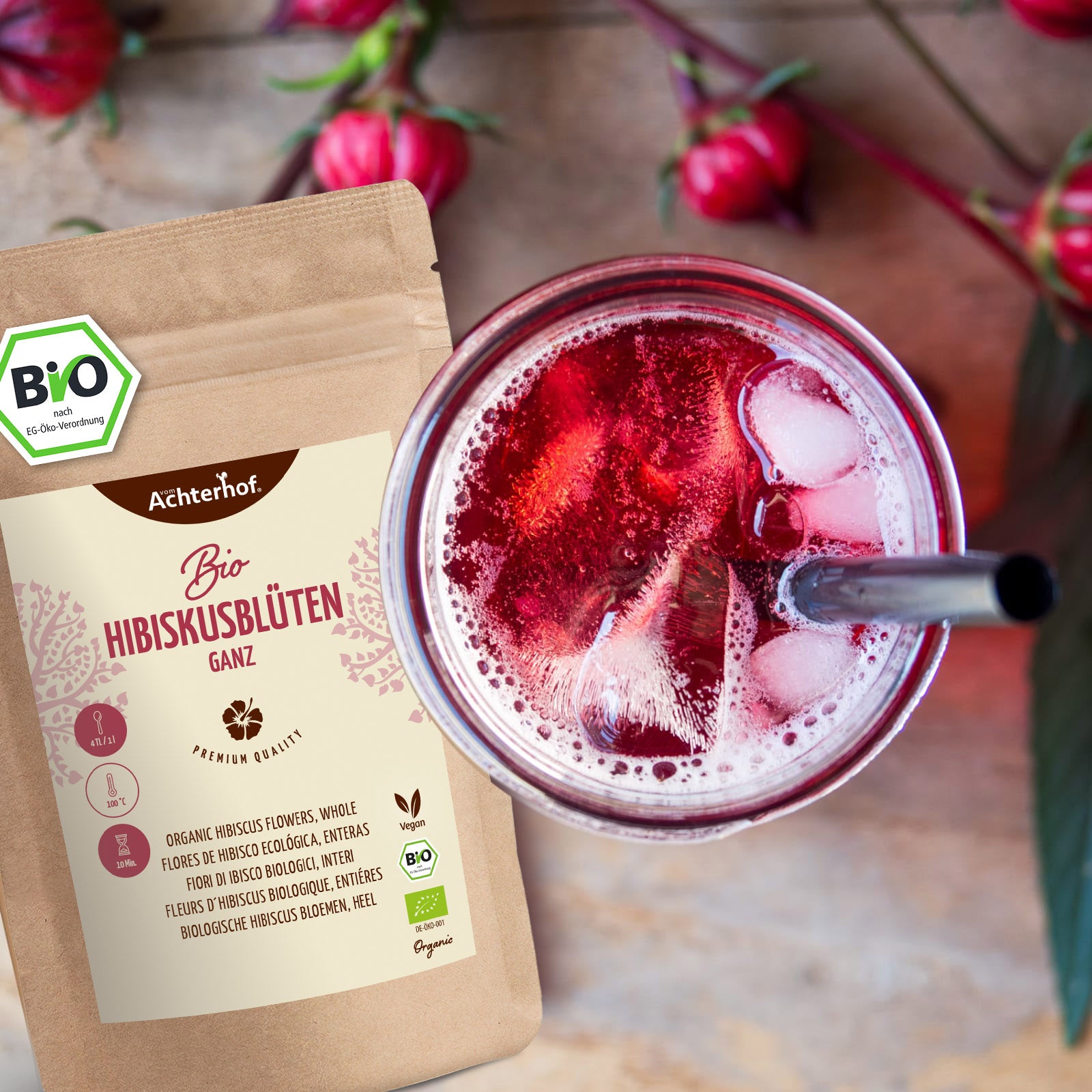 Bio Hibiskusblüten ganz (1000g)