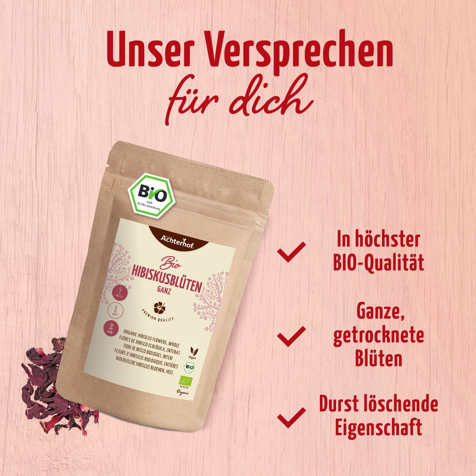 Bio Hibiskusblüten ganz (1000g)