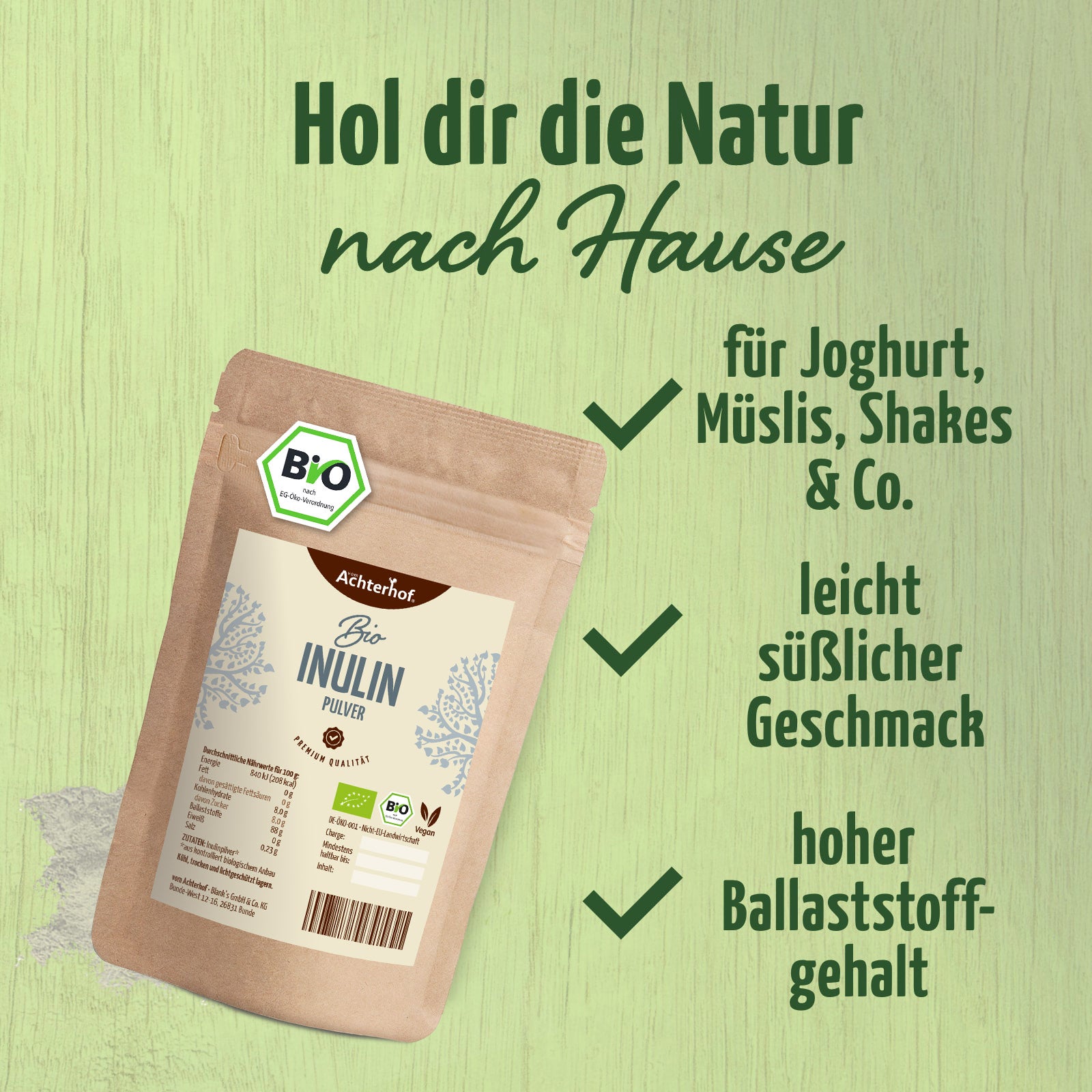 Inulin Pulver Bio (250g)