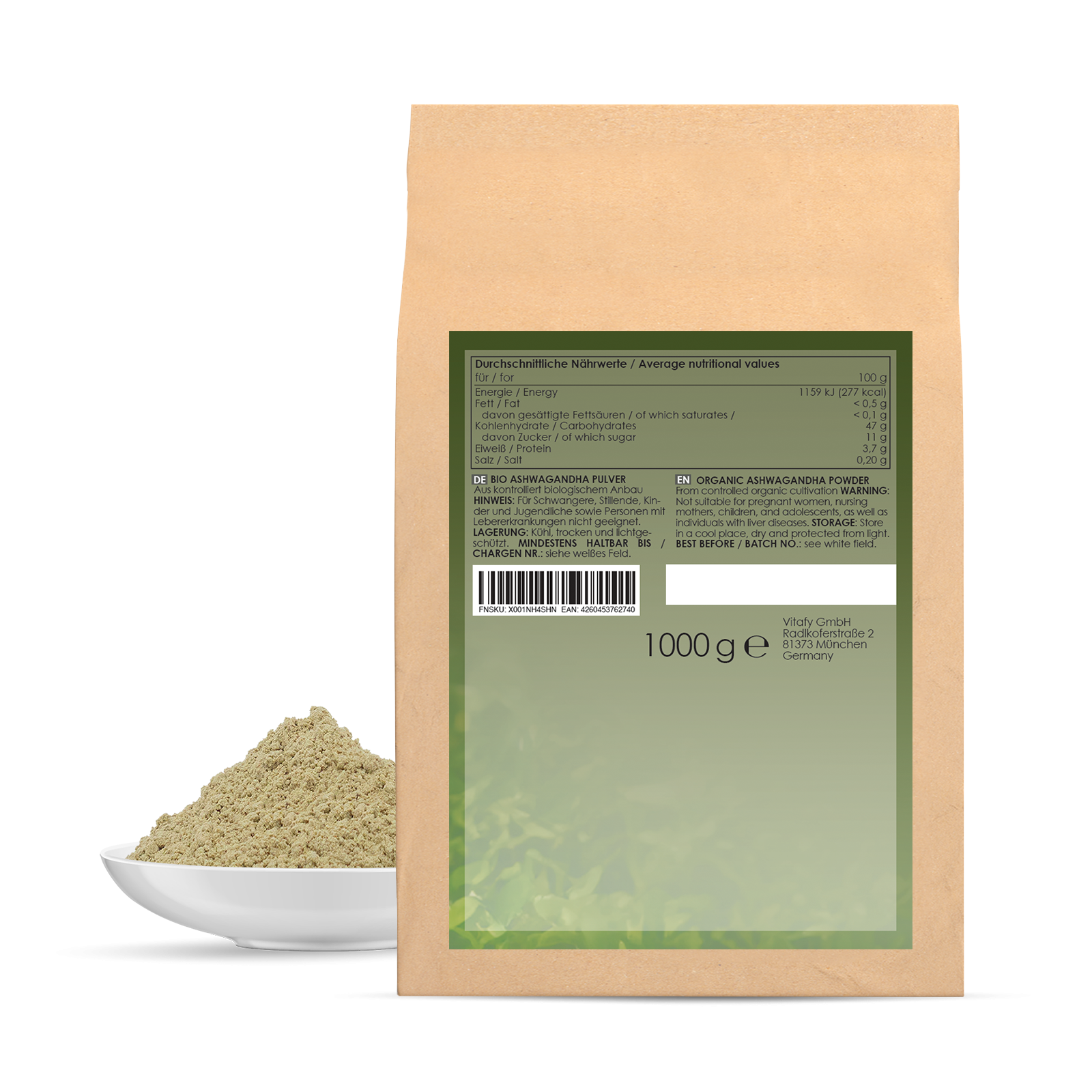 Ashwagandhapulver bio (1000g)
