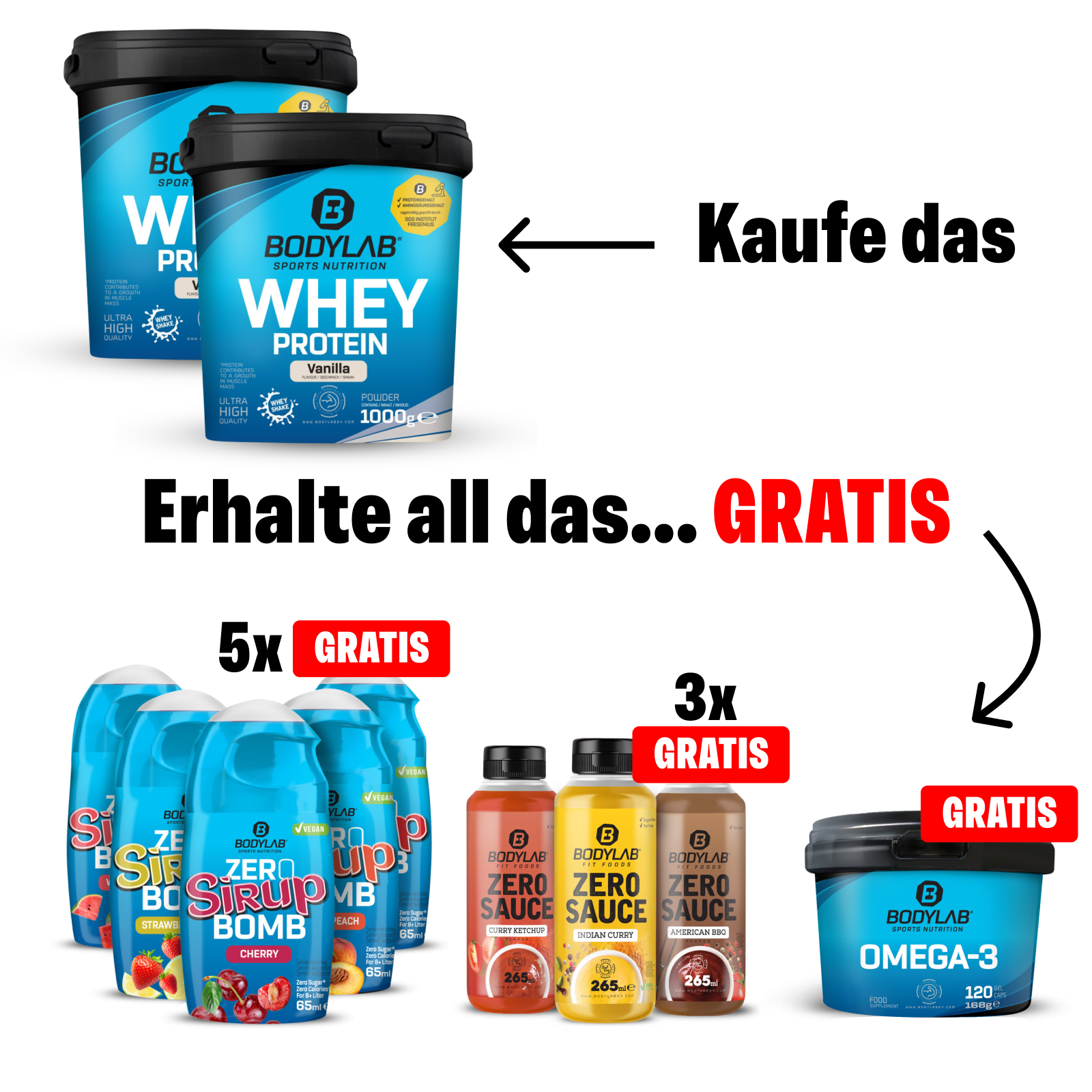 5Für2 Smart Diet-Powerpack mit Gratis Zero Saucen + Zero Sirup Bomb Mix + Omega-3