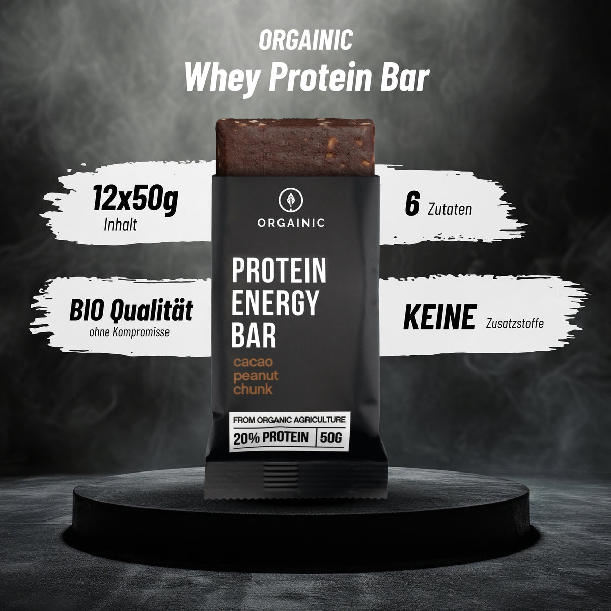 Barres protéinées bio énergie cacao arachide (12x50g)