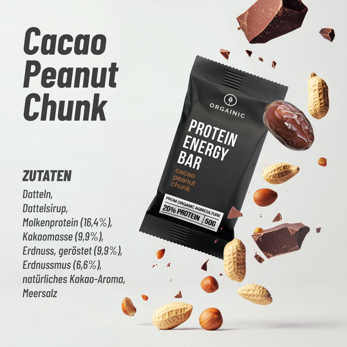 Barres protéinées bio énergie cacao arachide (12x50g)