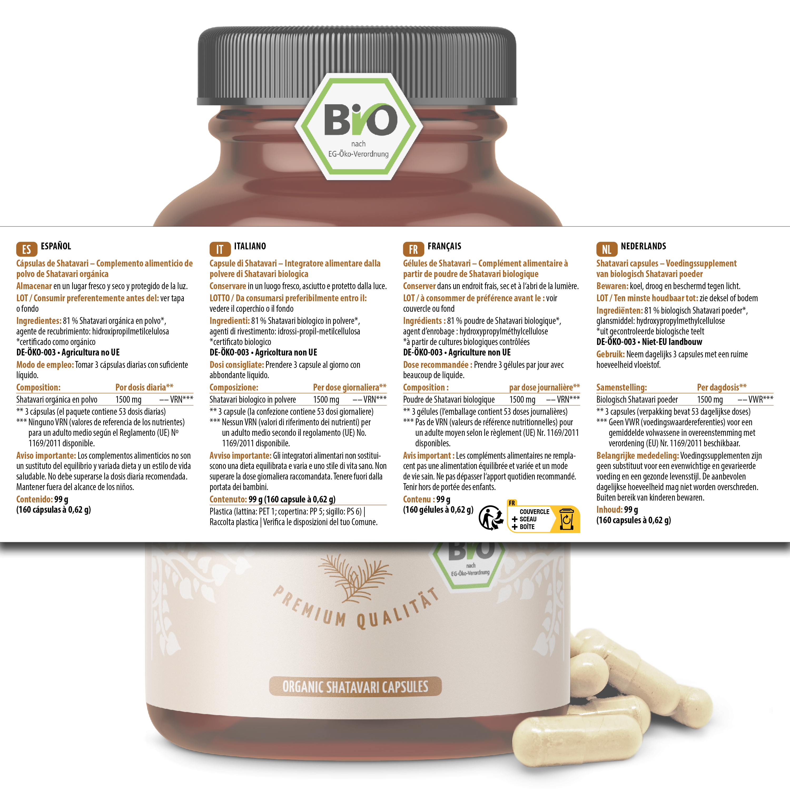 Shatavari Kapseln Bio (160 Kapseln)