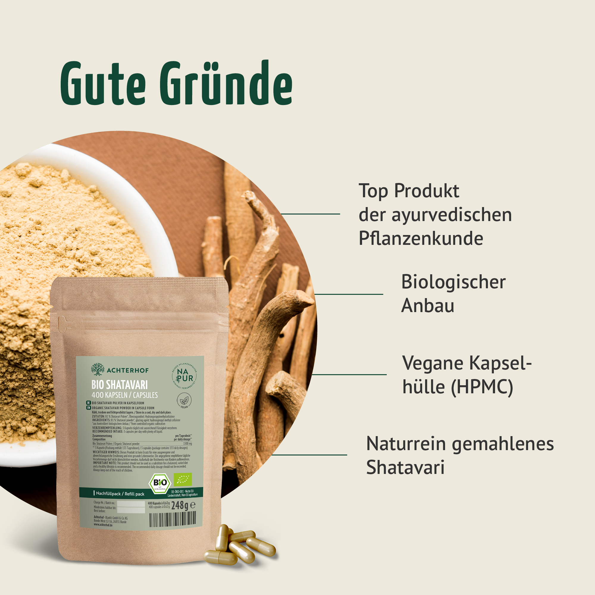 Shatavari Gélules Bio Recharge (400 gélules)