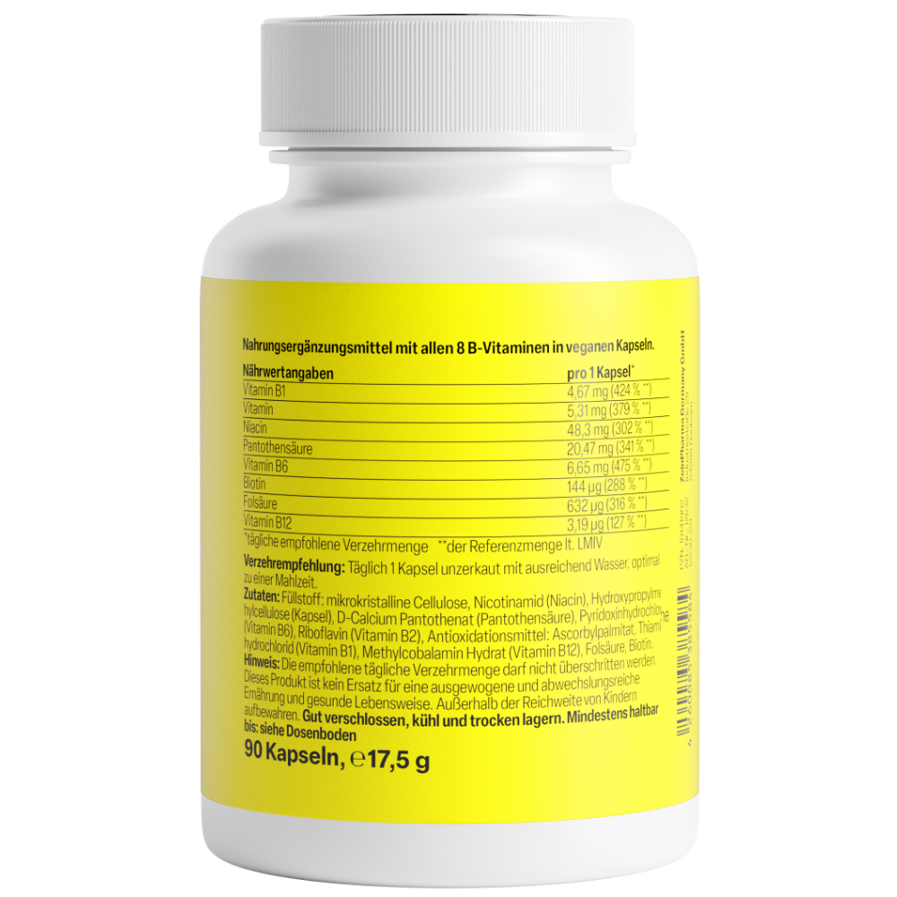 Vitamine B Complexe + Biotine Forte (90 gélules)