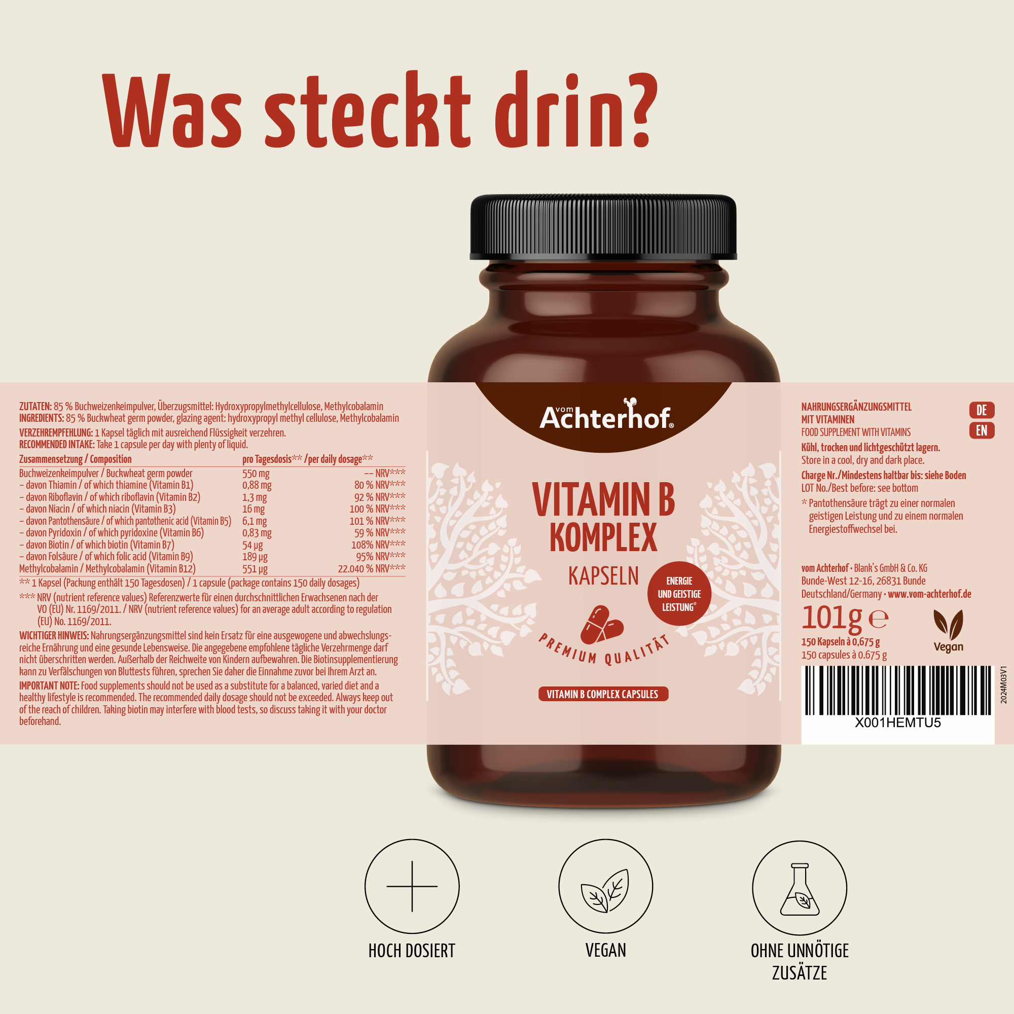 Vitamin B Komplex (150 Kapseln)