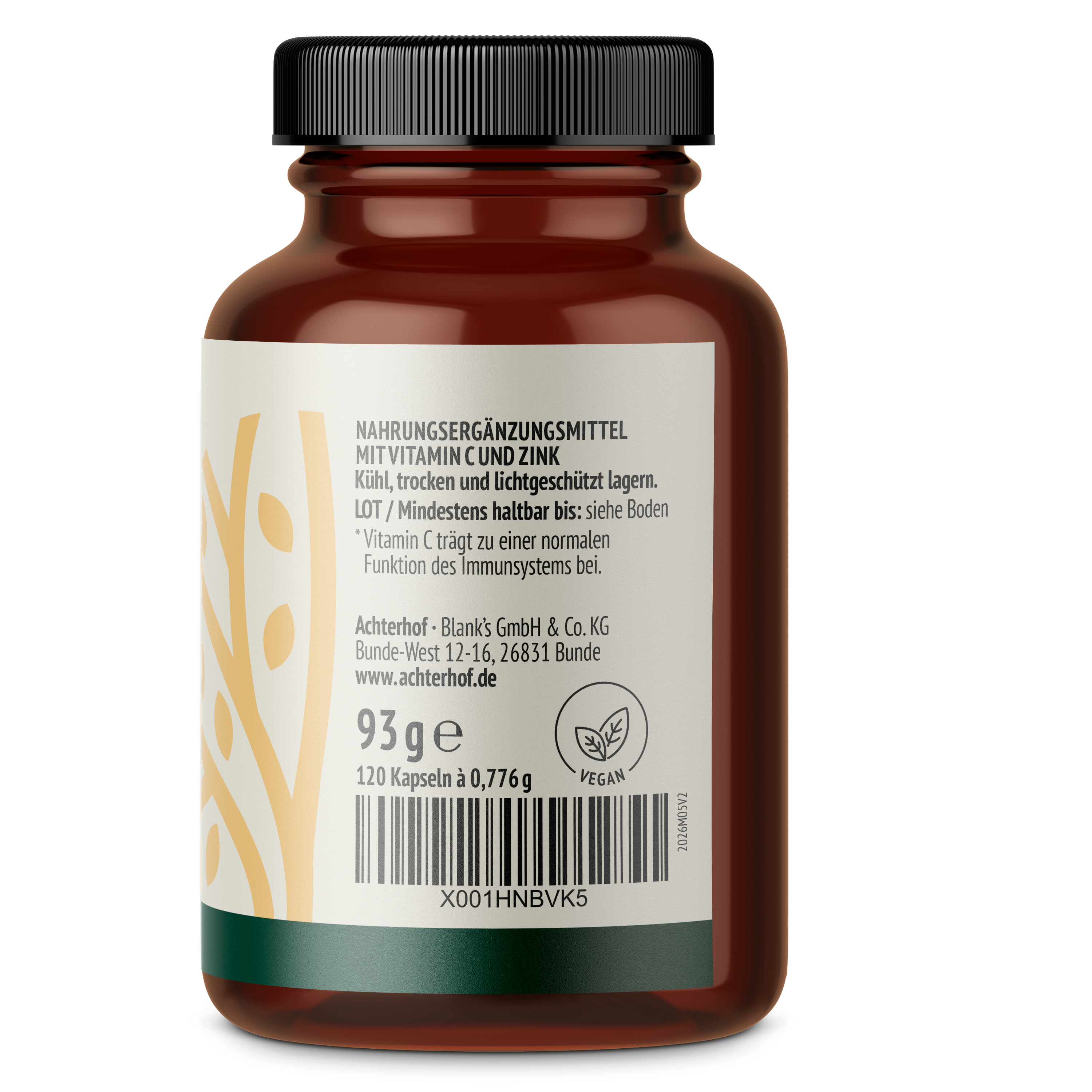 Gélules de Vitamine C et de Zinc (120 gélules)