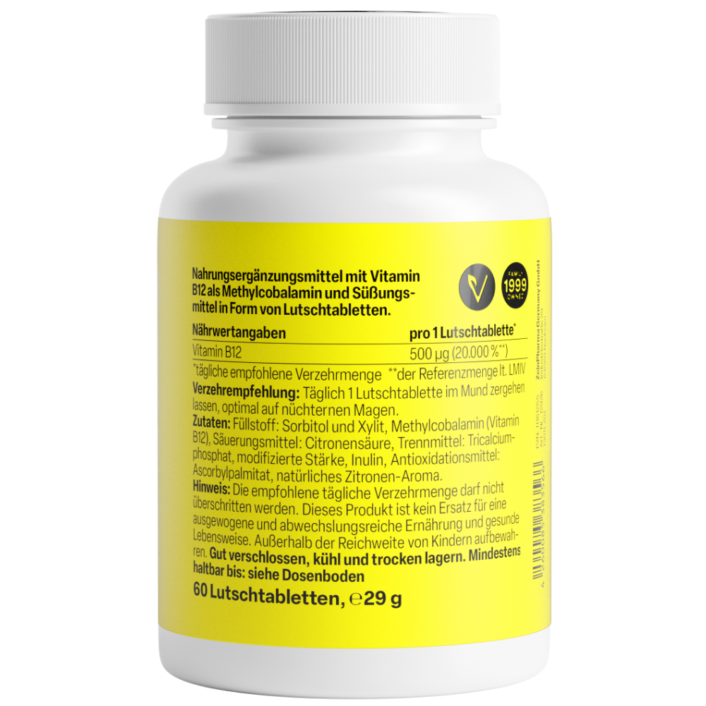 Vitamine B12 500µg (60 comprimés à sucer)