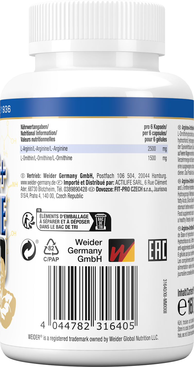 Arginine + Ornithine 4 000 (180 gélules)